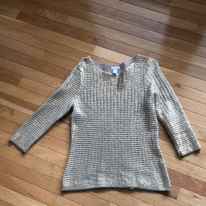 Chico’s Gold Lame Tunic  size 1, 100% cotton